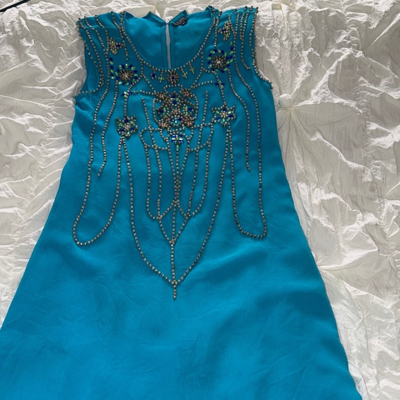 Antik Batik Sauvat Silk Beaded jeweled lose Dress - Picture 3 of 11